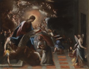 동정 마리아에게 제의를 받는 성 일데폰소_by Eugenio Caxes_in the Museo del Prado_Madrid.jpg